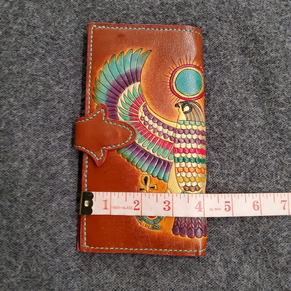 Zeinab Saab Colorful Leather Wallet with Egyptian Design